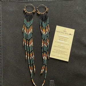 Dancing Willow Handwoven Bead Earrings